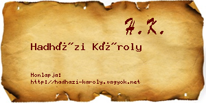 Hadházi Károly névjegykártya